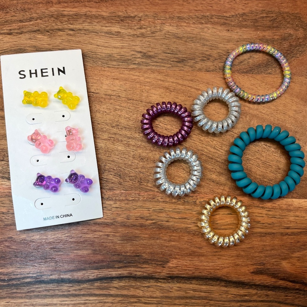 Grab Bag *NWT* SHEIN Gummy Bear Earrings and NWOT Tele-tie Style Hairbands